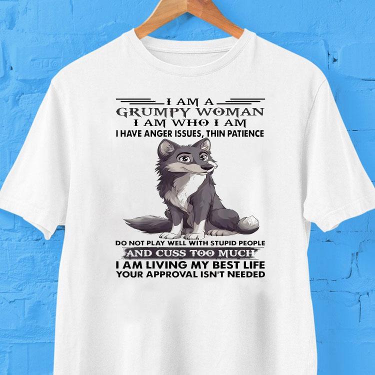 Grumpy and proud no patience for nonsense wolf t-shirt 2 Grumpy And Proud No Patience For Nonsense Wolf Tshirt