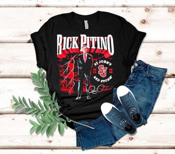 St Johns basketball coach Rick Pitino stylish city skyline tshirt