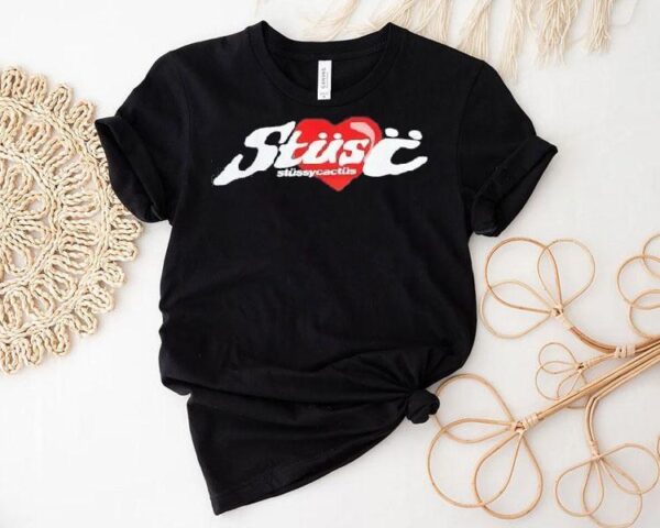 Stylish Stussy Desert Cactus Print T-shirt