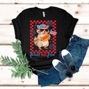 Wild And Proud July Fourth Raccoon Tshirt