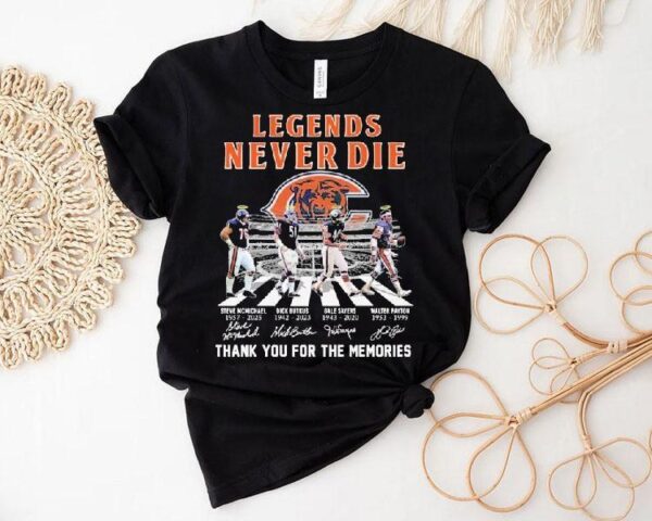 Honoring Chicago Bears icons with this timeless legends never fade t-shirt