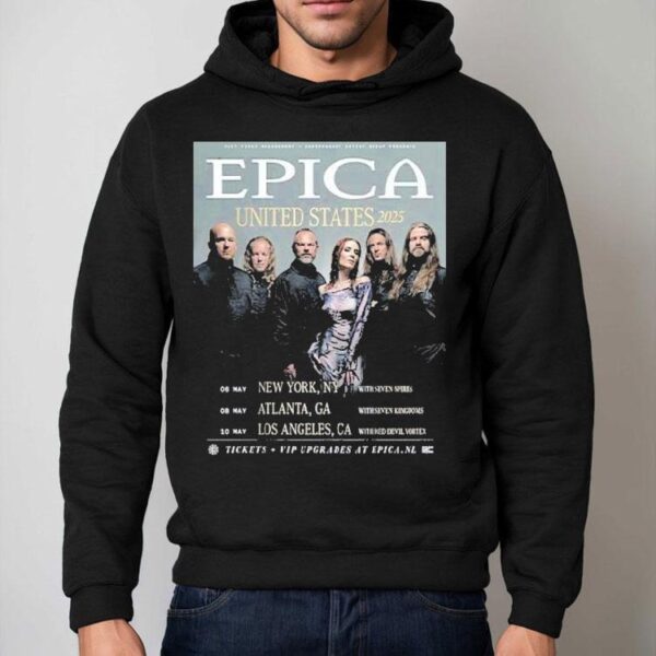 Epica 2025 US concert schedule tshirt