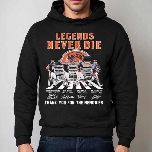 Honoring Chicago Bears icons with this timeless legends never fade t-shirt
