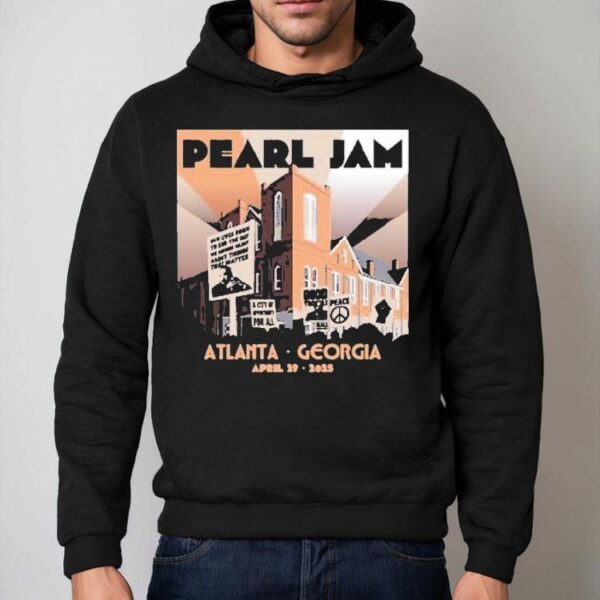 Pearl Jam 2025 tour stop in Atlanta featuring dark matter theme t-shirt