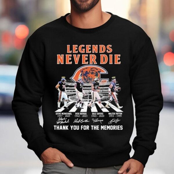 Honoring Chicago Bears icons with this timeless legends never fade t-shirt