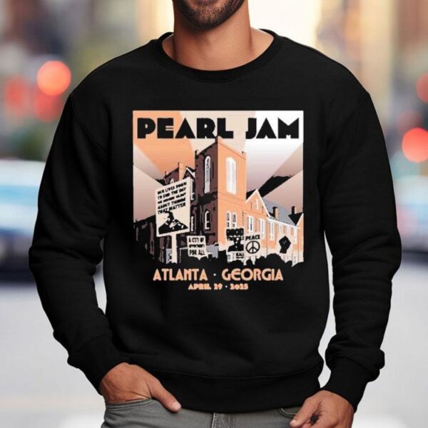 Pearl Jam 2025 tour stop in Atlanta featuring dark matter theme t-shirt