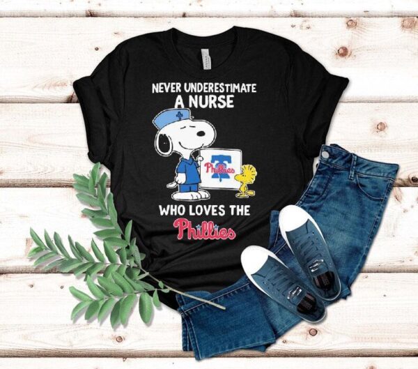 Celebrate Nurses Who Are DieHard Philadelphia Phillies Fans With This Snoopy And Woodstock TShirt