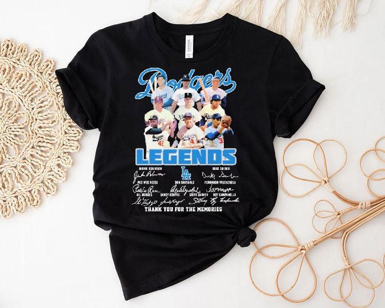 Dodgers iconic players memorial tribute signature t-shirt 4 Dodgers Iconic Players Memorial Tribute Signature Tshirt