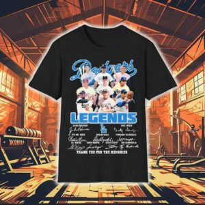 Dodgers Iconic Players Memorial Tribute Signature Tshirt
