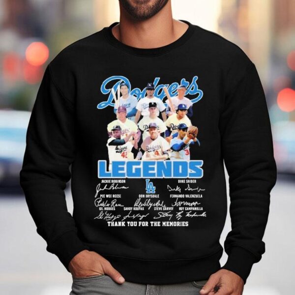 Dodgers iconic players memorial tribute signature t-shirt