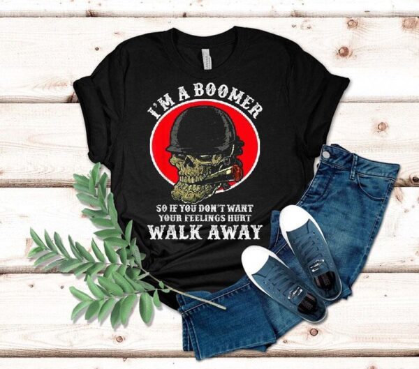 Boomer Humor Alert Dont Get Offended Skull And Cigarettes Tshirt