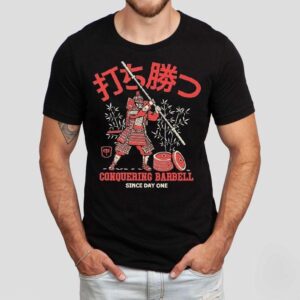 Dominate the samurai path from the start with this barbell t-shirt