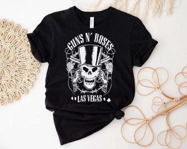 Guns N Roses Vegas skull design tshirt