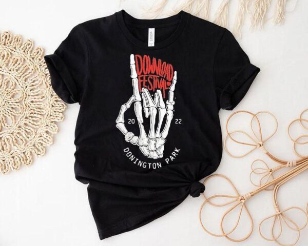 Skeleton hands design rocks Download Fest 2022 lineup tshirt