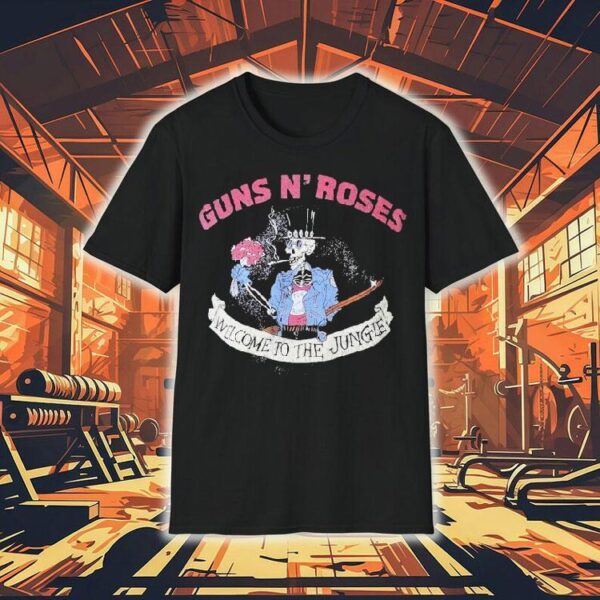Skeleton rock vibes with Guns N Roses jungle tee t-shirt