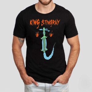 Stylish black crocodile print king stingray t-shirt