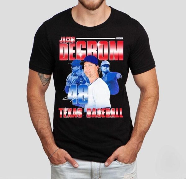 Texas Rangers Jacob Degrom 48 Baseball Tshirt