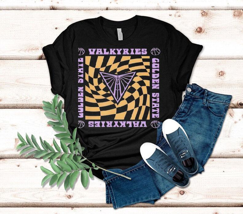 Vintage inspired wave pattern design for Golden State Valkyries t-shirt 4 Vintage Inspired Wave Pattern Design For Golden State Valkyries Tshirt