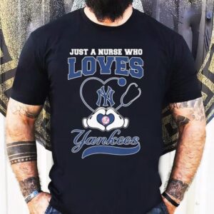 A Nurses Passion For The Yankees Heart Hands Tshirt