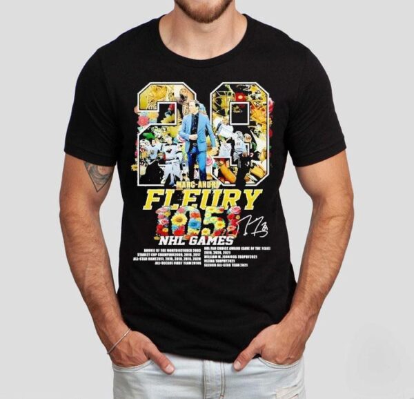 Celebrating Marc Andre Fleurys 1151 NHL game milestones with this stylish tshirt