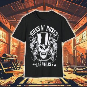 Guns N Roses Vegas skull design tshirt