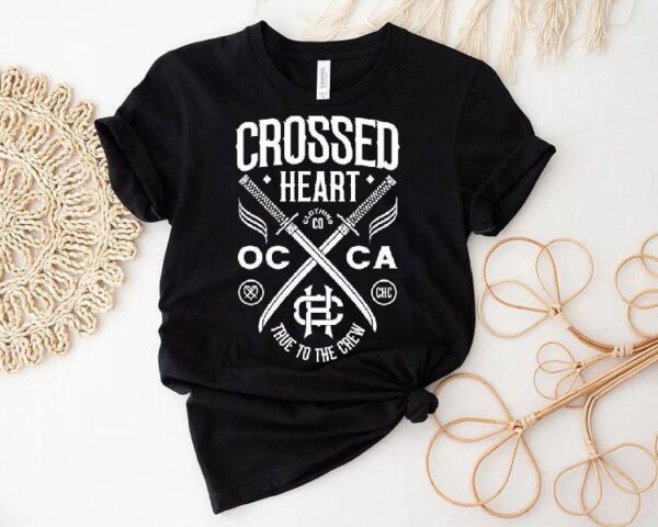 Loyal Crew Design With Heart And Sword Art T-shirt
