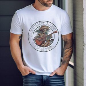 Skeleton guitar designs for Zac Browns 2024 tour tshirt