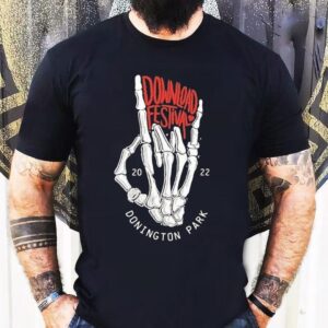 Skeleton hands design rocks Download Fest 2022 lineup tshirt