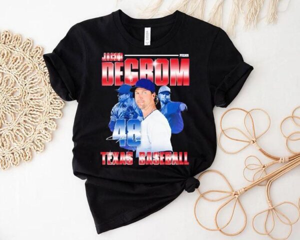 Texas Rangers Jacob Degrom 48 Baseball Tshirt