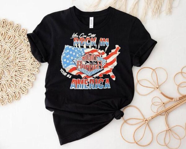 Vintage 1985 tour design rock band classic t-shirt