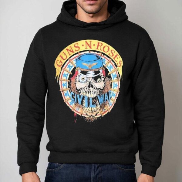 Guns N Roses iconic skull design battle themed t-shirt