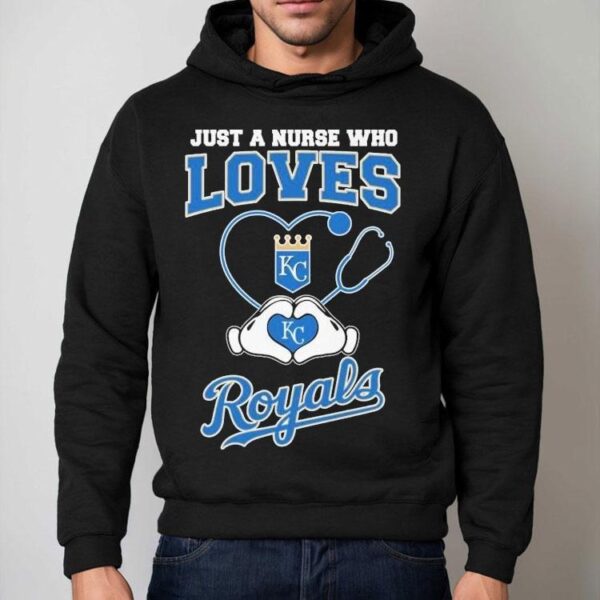 Royals fan nurse shows team spirit with heart hands t-shirt