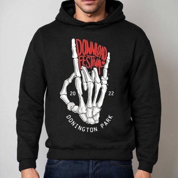 Skeleton hands design rocks Download Fest 2022 lineup tshirt