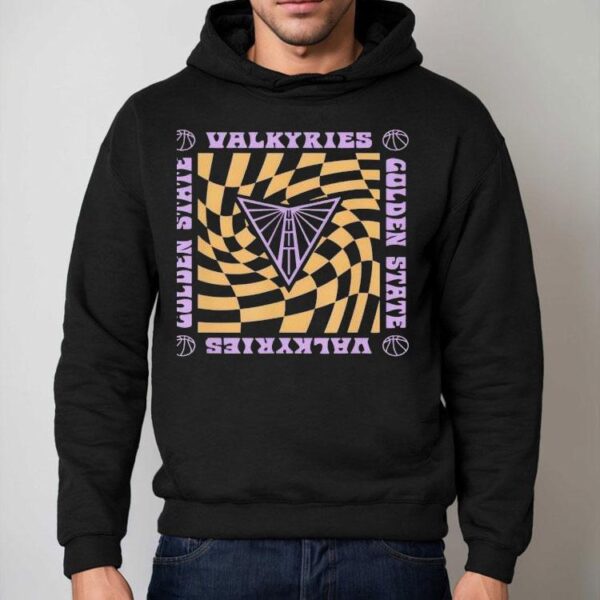 Vintage inspired wave pattern design for Golden State Valkyries t-shirt