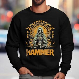 Grim Reaper Skull Globe Design Metal Hammer T Sweatshirt