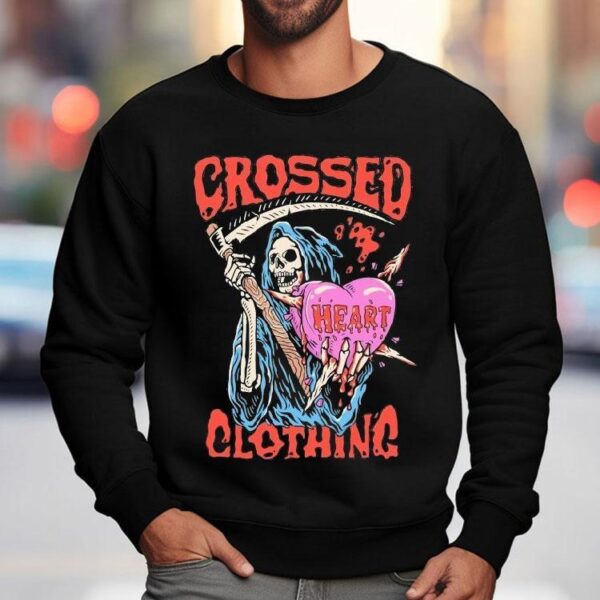 Grim Reaper With Crossed Heart Design Tshirt