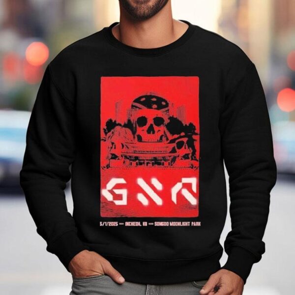 Guns N Roses 2025 Korea concert at Incheon Moonlight Park tshirt