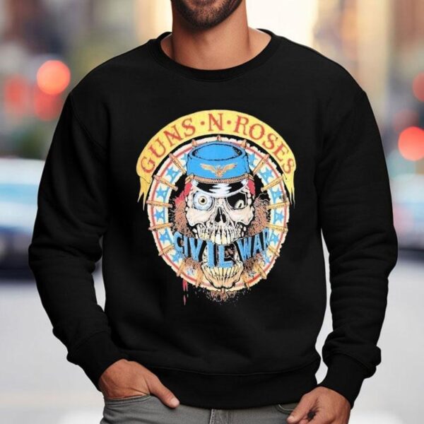 Guns N Roses iconic skull design battle themed t-shirt