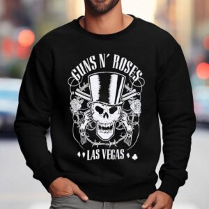 Guns N Roses Vegas Skull Design T Sweatshirt