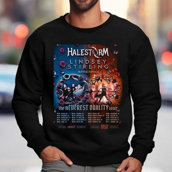 Lindsey Stirling Halestorm 2025 tour exclusive duality design tshirt
