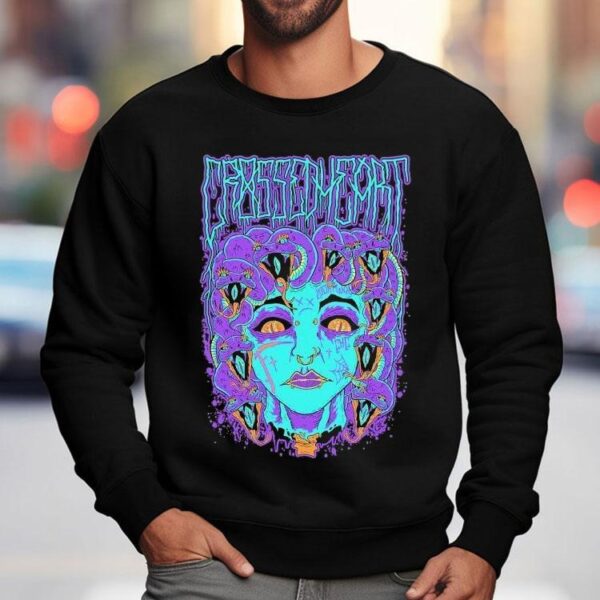 Mythical Medusa Design With Crossed Heart Detail Tshirt