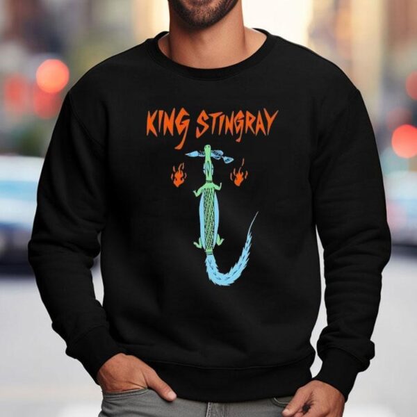 Stylish black crocodile print king stingray t-shirt