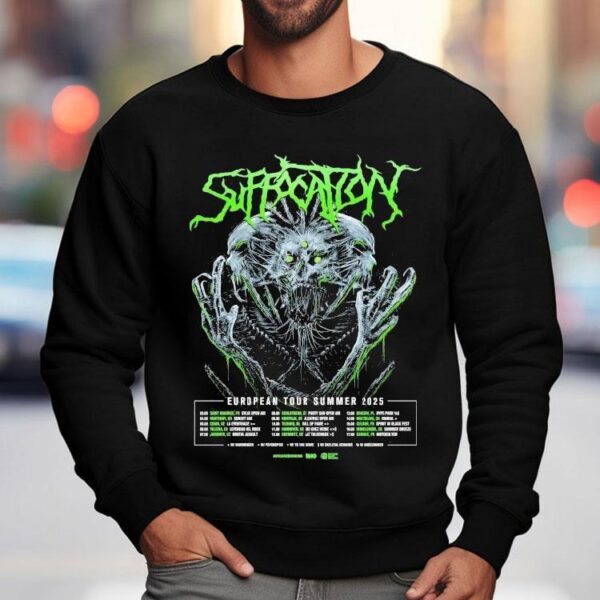 Suffocation kicks off their 2025 Europe journey in France this August t-shirt