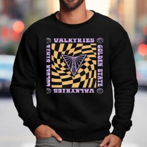 Vintage Inspired Wave Pattern Design For Golden State Valkyries Sweatshirt