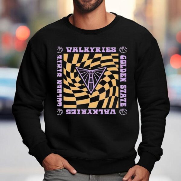Vintage inspired wave pattern design for Golden State Valkyries t-shirt