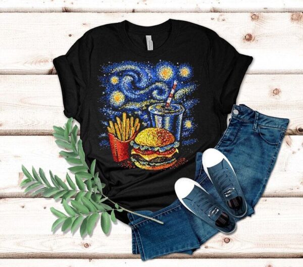 A Fast Food Meal Style Of Van Gogh’s Starry Night Shirt