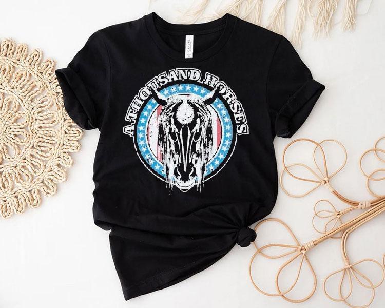 A Thousand Horses Black Horse Skull Shirt 4 A Thousand Horses Black Horse Skull Tshirt