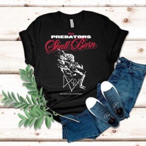All Predators Shall Burn Afraid Of The Dark Co Skeleton Tshirt
