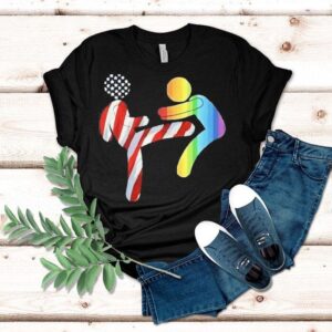 American Kicking Lgbt Pride Tshirt