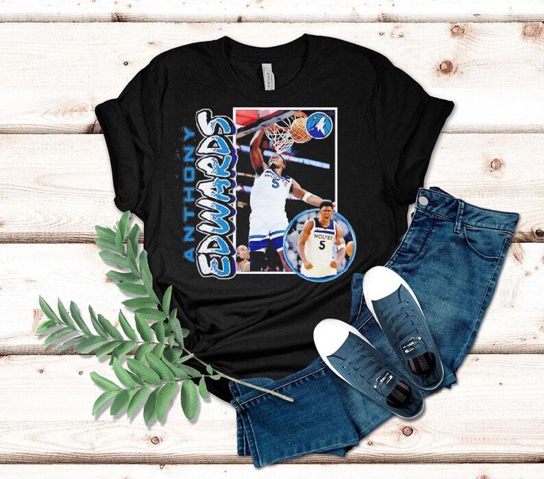 Anthony Edwards Minnesota Timberwolves '90s Player Shirt 4 Anthony Edwards Minnesota Timberwolves S Player Tshirt